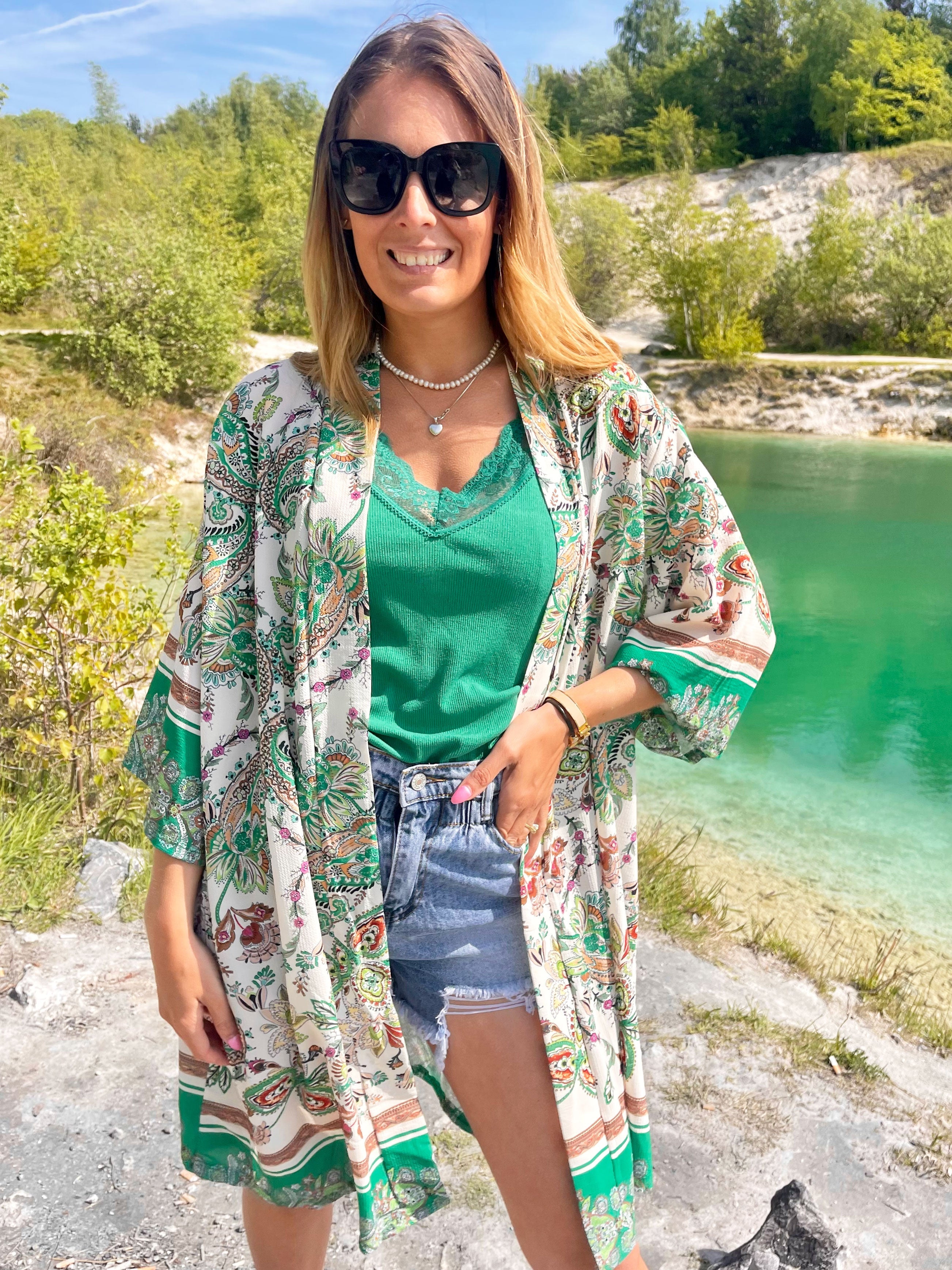 Lily - Paisley-mönstrad kimono